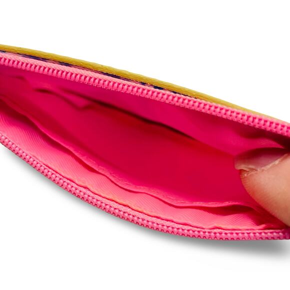 Lilly Pulitzer ID Case Wallet Pink Blue Floral Shade Seekers Keychain Mini Zip - Picture 9 of 11